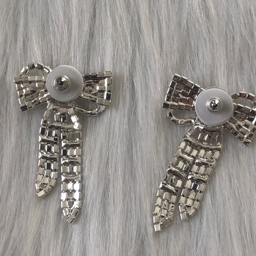 Crystal Bow Earrings - Picture 7 of 7